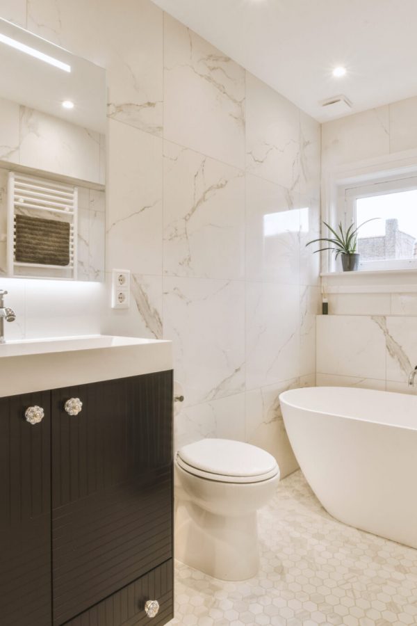 Interior design of beautiful and elegant bathroom