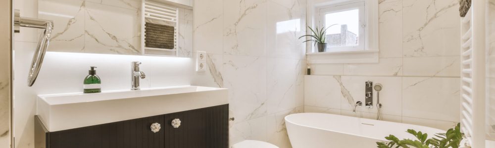 Interior design of beautiful and elegant bathroom