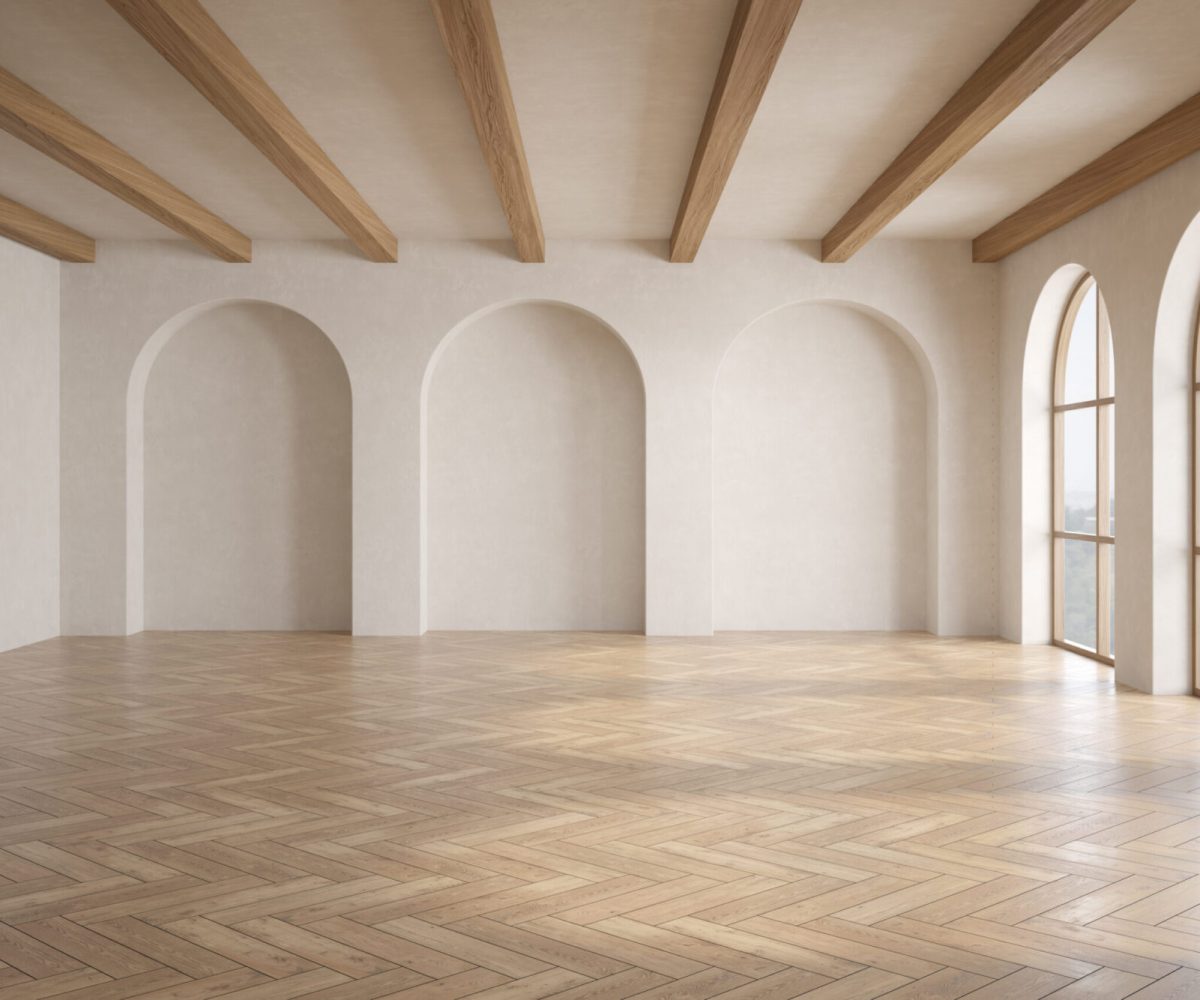 Empty interior room boho style 3 d illustration